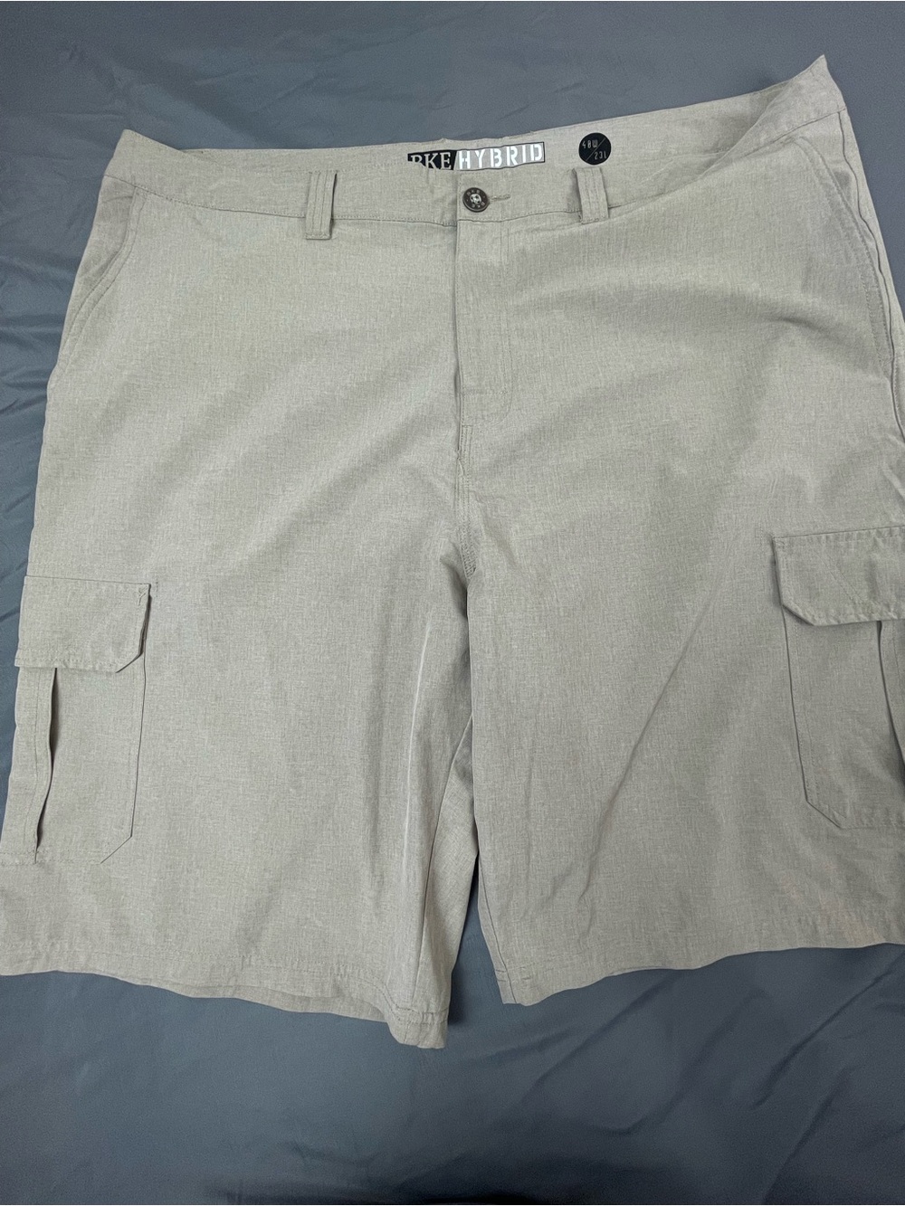Buckle BKE Hybrid Shorts Mens 40W/23L Khaki Standard Fit Performance Stretch